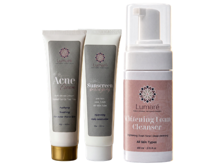 SPF 50 Sunscreen + Gel Cleaning + Acne Cream