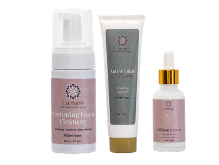 Whitening Foam Cleanser  + Cream Anti-Wrinkle + Lifting Serum